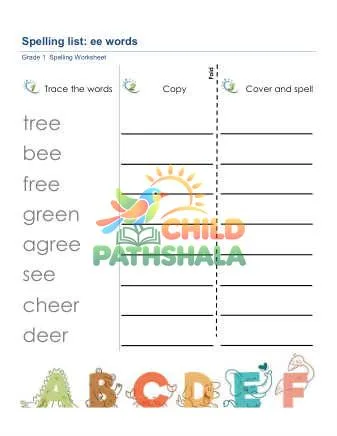 Preview of Spelling List Ee Words