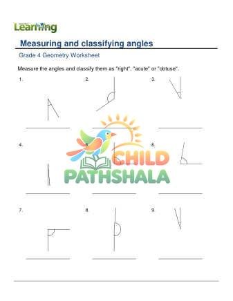 Geometry Measuring Classifying Angles A