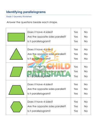 Preview of Geometry Parallelograms B