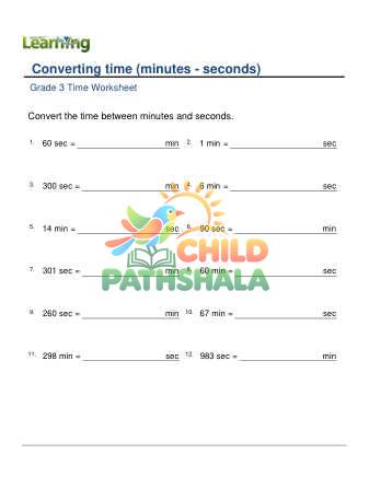 Preview of Convert Time Minutes Seconds