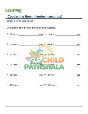 Preview of Convert Time Minutes Seconds