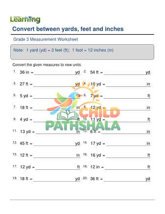 Preview of Converting Yards Feet Inches Easy D