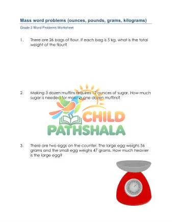 Preview of Mass Word Problems