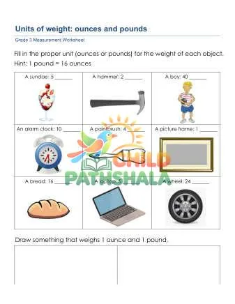 Preview of Measurement Units Of Weight