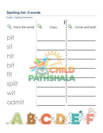 Spelling List It Words