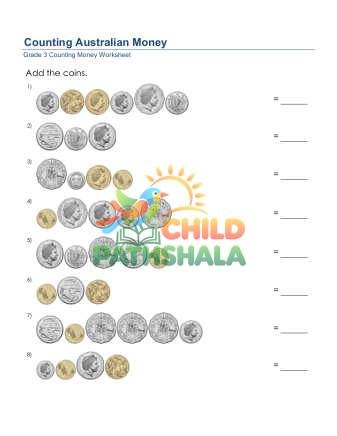 Australian Money A Worksheet for Grade 3