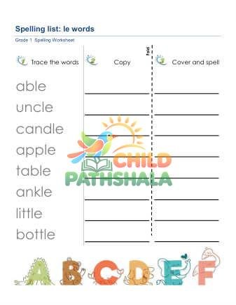 Preview of Spelling List Le Words