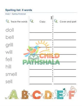 Preview of Spelling List Ll Words
