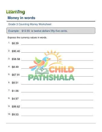Preview of Money In Words