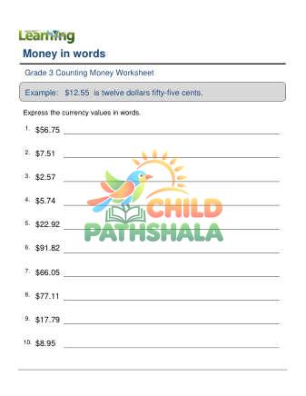 Preview of Money In Words C