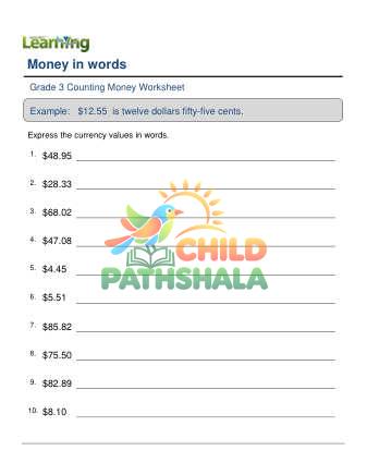 Preview of Money In Words E