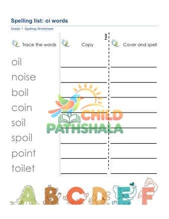 Preview of Spelling List Oi Words