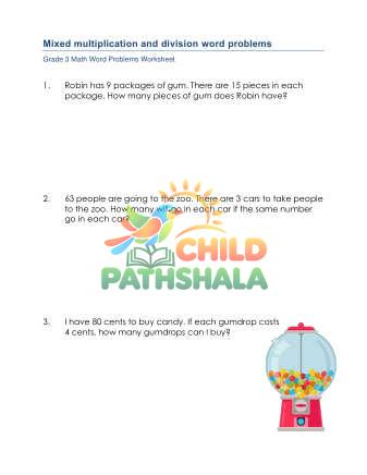 Preview of Mixed Multiplication And Division Word Problems D