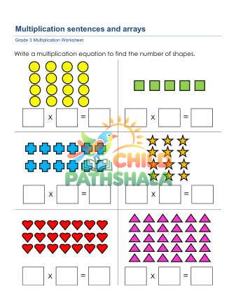 Preview of Multiplication Sentences Arrays B