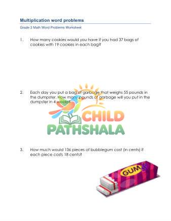 Preview of Multiplication Word Problems Sentences B
