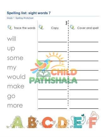 Preview of Spelling List Sight Words 7