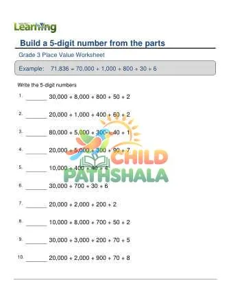 Preview of 5 Digit Number From Parts