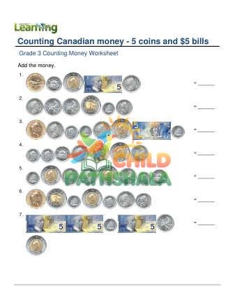 Counting Money Canadian 5 Coins 5 Dollar E