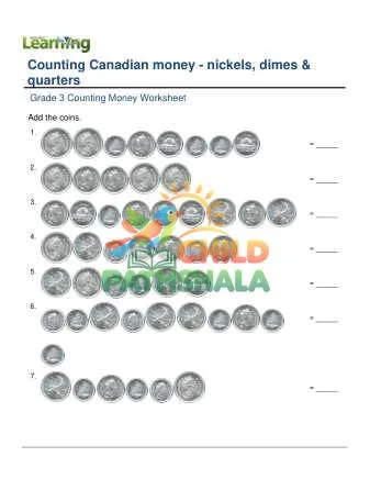 Preview of Counting Money Canadian Nickels Dimes Quarters
