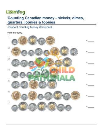 Preview of Counting Money Canadian Nickels Dimes Quarters Loonies Toonies A