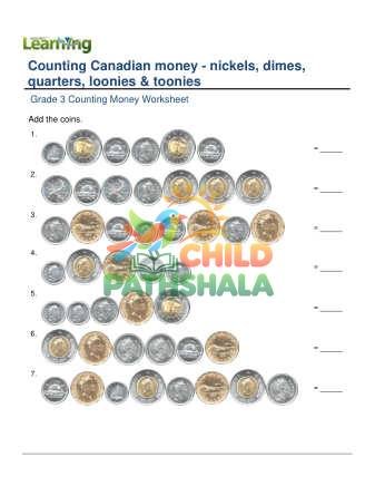 Preview of Counting Money Canadian Nickels Dimes Quarters Loonies Toonies B