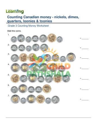 Preview of Counting Money Canadian Nickels Dimes Quarters Loonies Toonies E