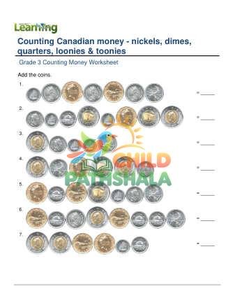 Preview of Counting Money Canadian Nickels Dimes Quarters Loonies Toonies F