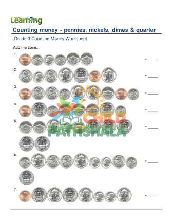 Preview of Counting Money Pennies Nickels Dimes.quarters B