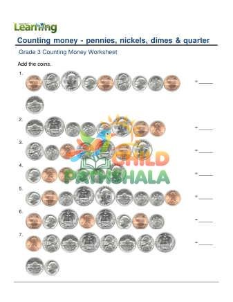 Preview of Counting Money Pennies Nickels Dimes.quarters C