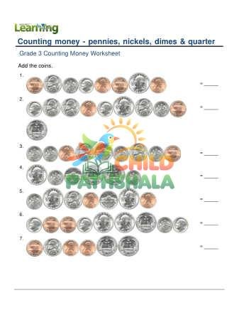 Preview of Counting Money Pennies Nickels Dimes.quarters D