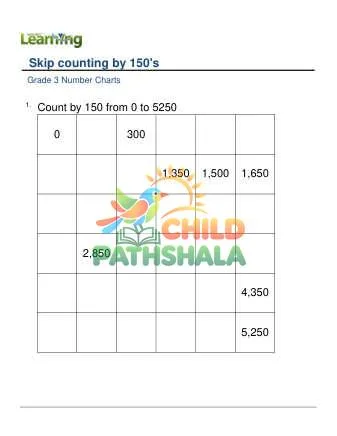 Preview of Number Chart Skip Count By 150