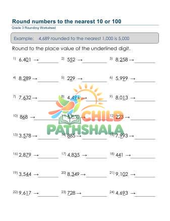 Preview of Round Numbers Nearest 10 Or 100 B