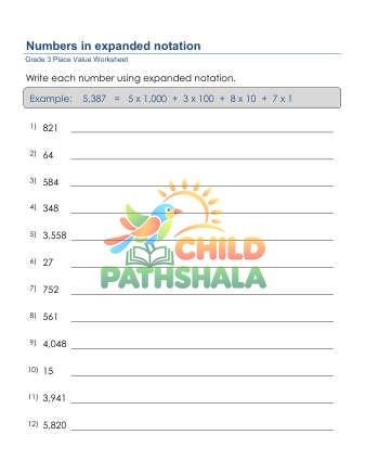 Write 4 Digit Number Expanded Form A