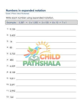 Write 4 Digit Number Expanded Form B