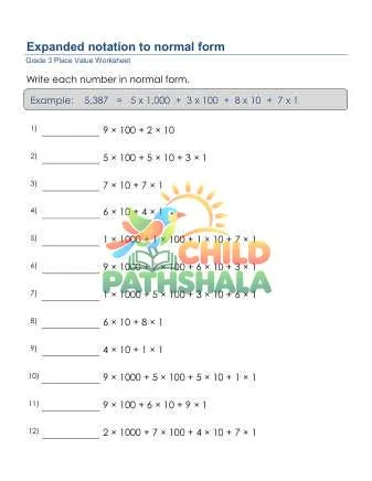 Preview of Write 4 Digit Number Normal Form