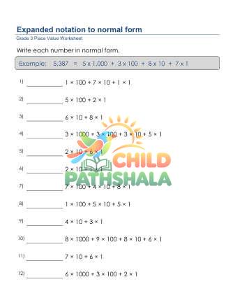 Preview of Write 4 Digit Number Normal Form C