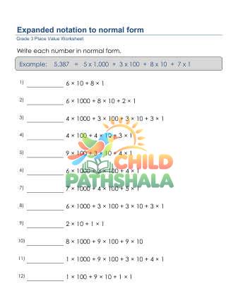 Preview of Write 4 Digit Number Normal Form E