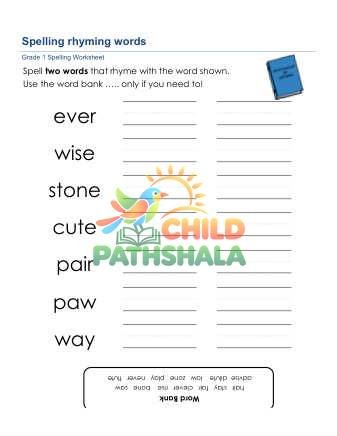 Preview of Spelling Rhyming Words Kro