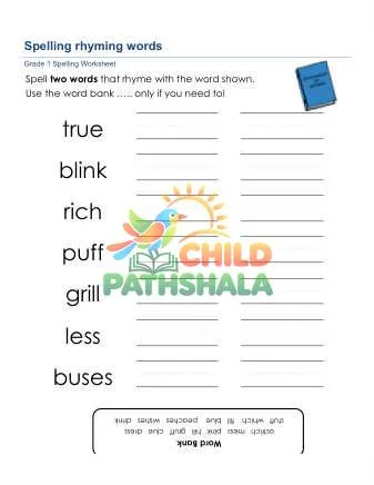Preview of Spelling Rhyming Words