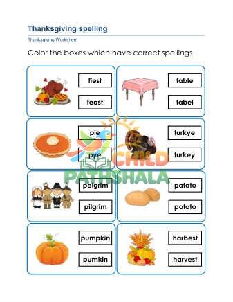 Preview of Thanksgiving Spelling B