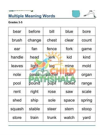 Preview of 3 5 Multiple Meaning Words