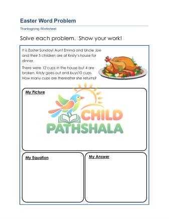 Preview of Easter Word Problems B
