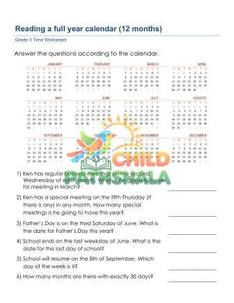 Preview of Calendar Full Year