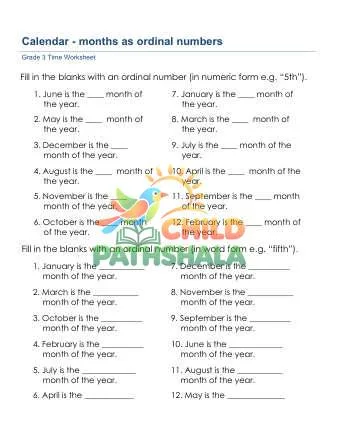 Preview of Calendar Months As Numbers