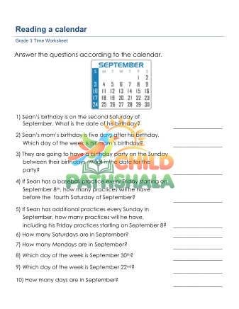 Preview of Calendar Reading C