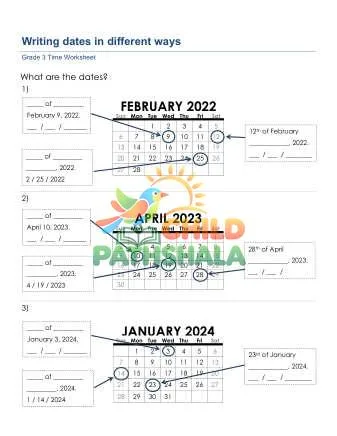 Preview of Calendar Writing Dates