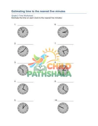 Preview of Estimating Time 5 Minutes