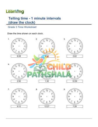 Preview of Telling Time 1 Minute Draw Clock A