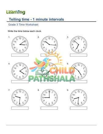 Telling Time 1 Minute Intervals B