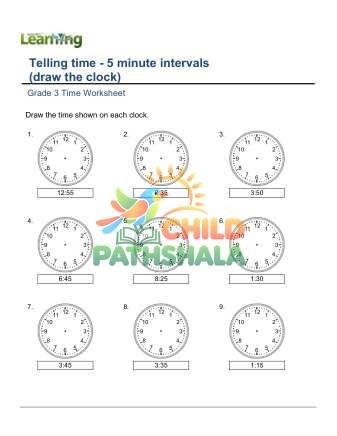 Telling Time 5 Minutes Draw Clock C